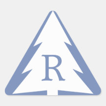 Aangepaste monogram witte boom op blauw kerstfeest