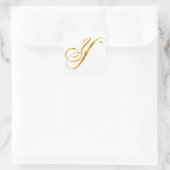 Aangepaste Monogram Y Faux Gold Folie Monogrammen  Vierkante Sticker (Tas)