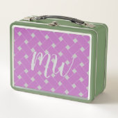Aangepaste monogram zacht Paarse, roze weefpatroon (Voorkant)