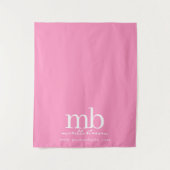 Aangepaste Monogram Zakelijke Tafel Runner Banner  Wandkleed (Voorkant)