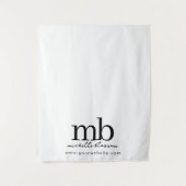 Aangepaste Monogram Zakelijke Tafel Runner Banner  Wandkleed (Voorkant)