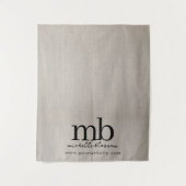 Aangepaste Monogram Zakelijke Tafel Runner Banner  Wandkleed (Voorkant)
