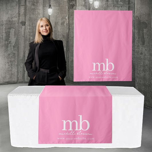 Aangepaste Monogram Zakelijke Tafel Runner Banner  Wandkleed