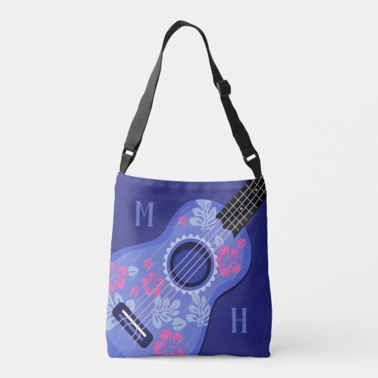 Aangepaste monogram-zakken voor Ukulele Crossbody Tas (Achterkant)