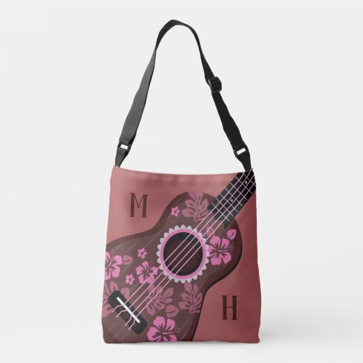 Aangepaste monogram-zakken voor Ukulele Crossbody Tas (Achterkant)