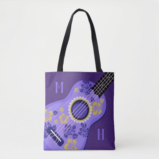 Aangepaste monogram-zakken voor Ukulele Tote Bag (Voorkant)