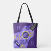 Aangepaste monogram-zakken voor Ukulele Tote Bag (Achterkant)