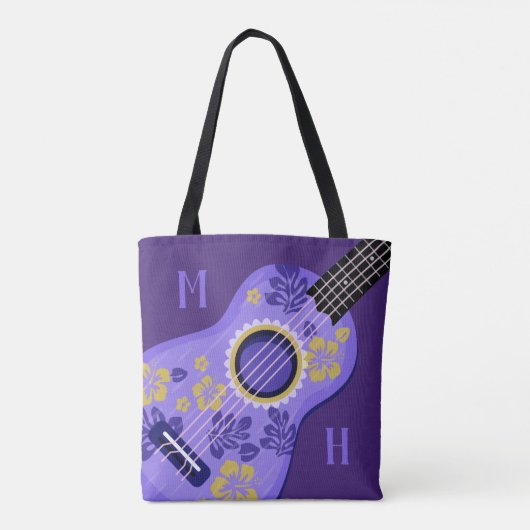Aangepaste monogram-zakken voor Ukulele Tote Bag (Achterkant)