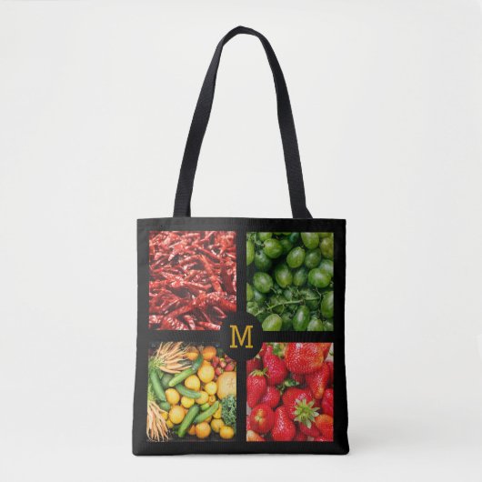 Aangepaste monogram-zakken voor vruchten en Veggie Tote Bag (Voorkant)