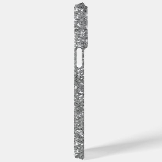 Aangepaste Monogram Zilveren Glitter druppels Meta Case-Mate iPhone Case (Achterkant / Rechts)