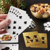 Aangepaste monogram zwart en goud - op maat pokerkaarten (Insitu)
