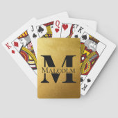 Aangepaste monogram zwart en goud - op maat pokerkaarten (Achterkant)