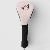 Aangepaste monogram zwart golfheadcover (Voorkant)
