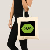 Aangepaste monogram zwart-groene tas met drie lett (Voorkant (product))
