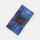 Aangepaste monogram zwart Paars Abstracte verjaard Servet (Hoek)