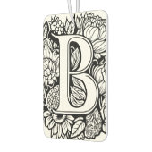 Aangepaste Monogram Zwart-Wit Bloemen Tattoo Art Luchtverfrisser (Links)
