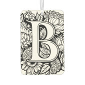 Aangepaste Monogram Zwart-Wit Bloemen Tattoo Art Luchtverfrisser (Achterkant)