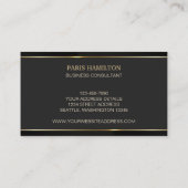 Aangepaste monogram zwart-wit en Gold Professional Visitekaartje (Achterkant)