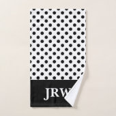 Aangepaste monogram zwarte en witte doekdoekset bad handdoek (Handdoek)