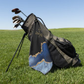 Aangepaste monogram zwarte marinegewas golfhanddoek (Groen)