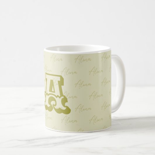 Aangepaste Monogramed Mok met Jouw naam en Initiaa (Voorkant rechts)