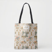 Aangepaste Monogramed Naaien Quilting Breien Tote Bag (Voorkant)