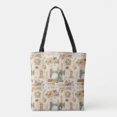 Aangepaste Monogramed Naaien Quilting Breien Tote Bag (Achterkant)