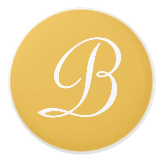 Aangepaste monogramletter Uw initiële ontwerperskl Keramische Knop (Voorkant)