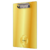 Aangepaste monogrammatisch Sjabloon Faux Gold Eleg Klembord (Links)