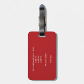 Aangepaste Monogrammed Atleten Rood Groen Voetbal Bagagelabel (Achterkant verticaal)