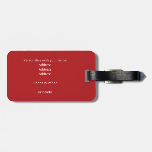 Aangepaste Monogrammed Atleten Rood Groen Voetbal Bagagelabel (Achterkant horizontaal)