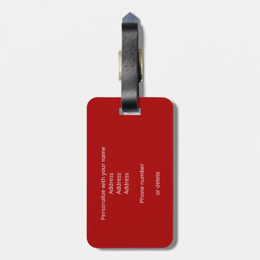 Aangepaste Monogrammed Atleten Rood Zwart Voetbal Bagagelabel (Achterkant verticaal)