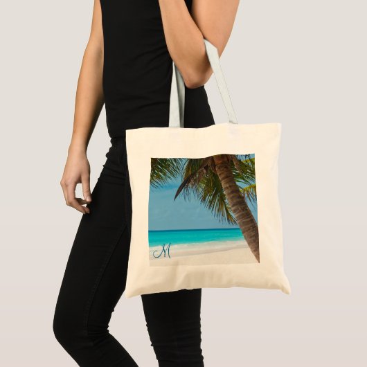 Aangepaste monogrammed Beach Bags Palm Trees Tote Bag (Voorkant (product))