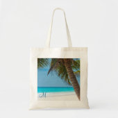 Aangepaste monogrammed Beach Bags Palm Trees Tote Bag (Voorkant)