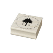 Aangepaste Monogrammed Beach Palm Trees Retouradre Rubberstempel (Stempel)