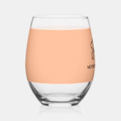Aangepaste Monogrammed Bruiloft Moeder van de Brui Wijnglas Zonder Voet (Rechts)