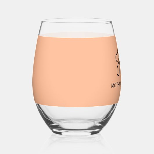 Aangepaste Monogrammed Bruiloft Moeder van de Brui Wijnglas Zonder Voet (Rechts)