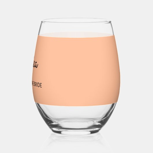 Aangepaste Monogrammed Bruiloft Moeder van de Brui Wijnglas Zonder Voet (Links)