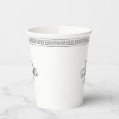 Aangepaste Monogrammed Elegant Griekse Meander Par Papieren Bekers (Links)