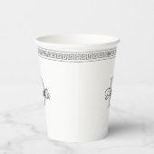 Aangepaste Monogrammed Elegant Griekse Meander Par Papieren Bekers (Rechts)