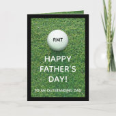 Aangepaste Monogrammed Fathers Day Golf Wenskaart Kaart (Voorkant)