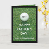 Aangepaste Monogrammed Fathers Day Golf Wenskaart Kaart (Gele Bloem)