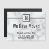 Aangepaste monogrammed Faux Marble Moving Announge (Voorkant / Achterkant)