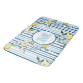 Aangepaste Monogrammed Floral Lemon Bath Mat (Gekanteld)