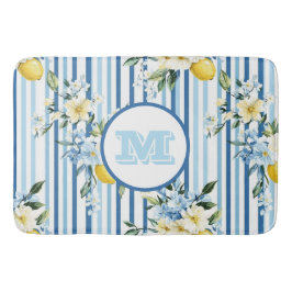 Aangepaste Monogrammed Floral Lemon Bath Mat