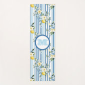 Aangepaste Monogrammed Floral Lemon Yoga Mats Yogamat (Voorkant)