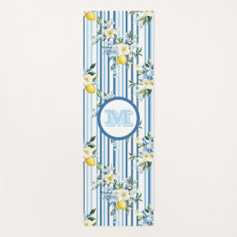 Aangepaste Monogrammed Floral Lemon Yoga Mats Yogamat