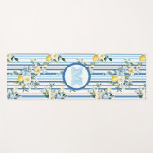 Aangepaste Monogrammed Floral Lemon Yoga Mats Yogamat (Voorkant (horizontaal))