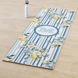 Aangepaste Monogrammed Floral Lemon Yoga Mats Yogamat