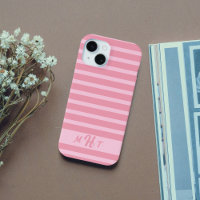 Aangepaste Monogrammed Gestreepte Blush Roze